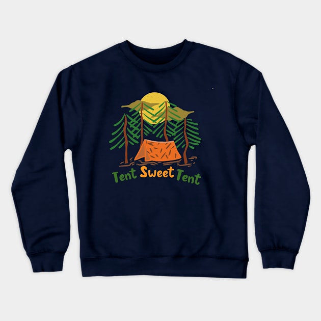 Sweet camping tent Crewneck Sweatshirt by RiyanRizqi